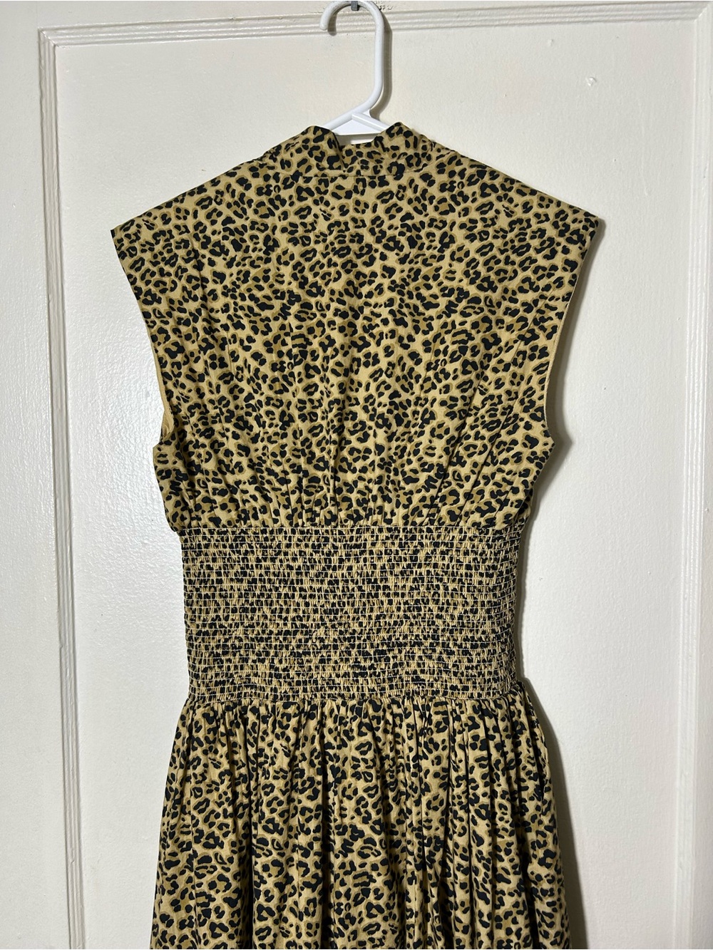 Anthropologie the tommie cap sleeve smocked leopard print zip midi dress S - Picture 6 of 9